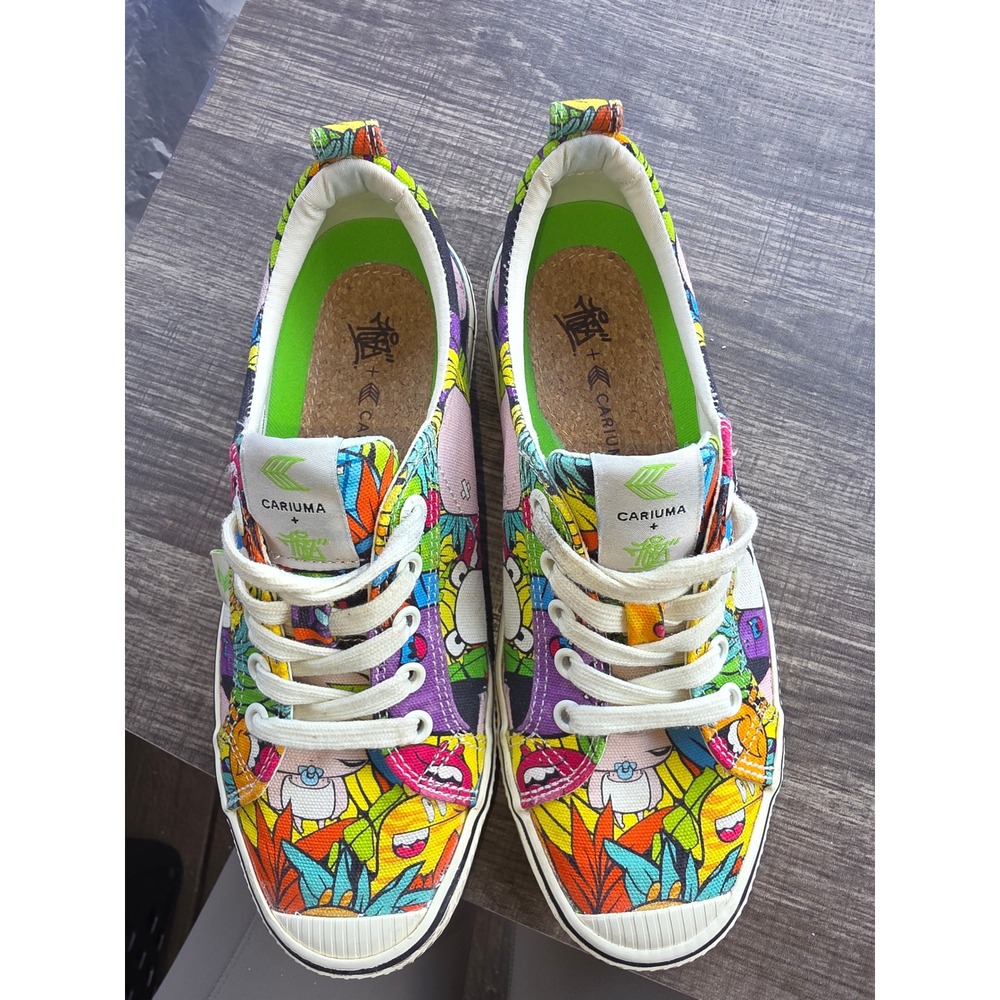 1108 Cariuma x Tokidoki OCA Low Canvas Sneakers Multi Color Char Print US 7